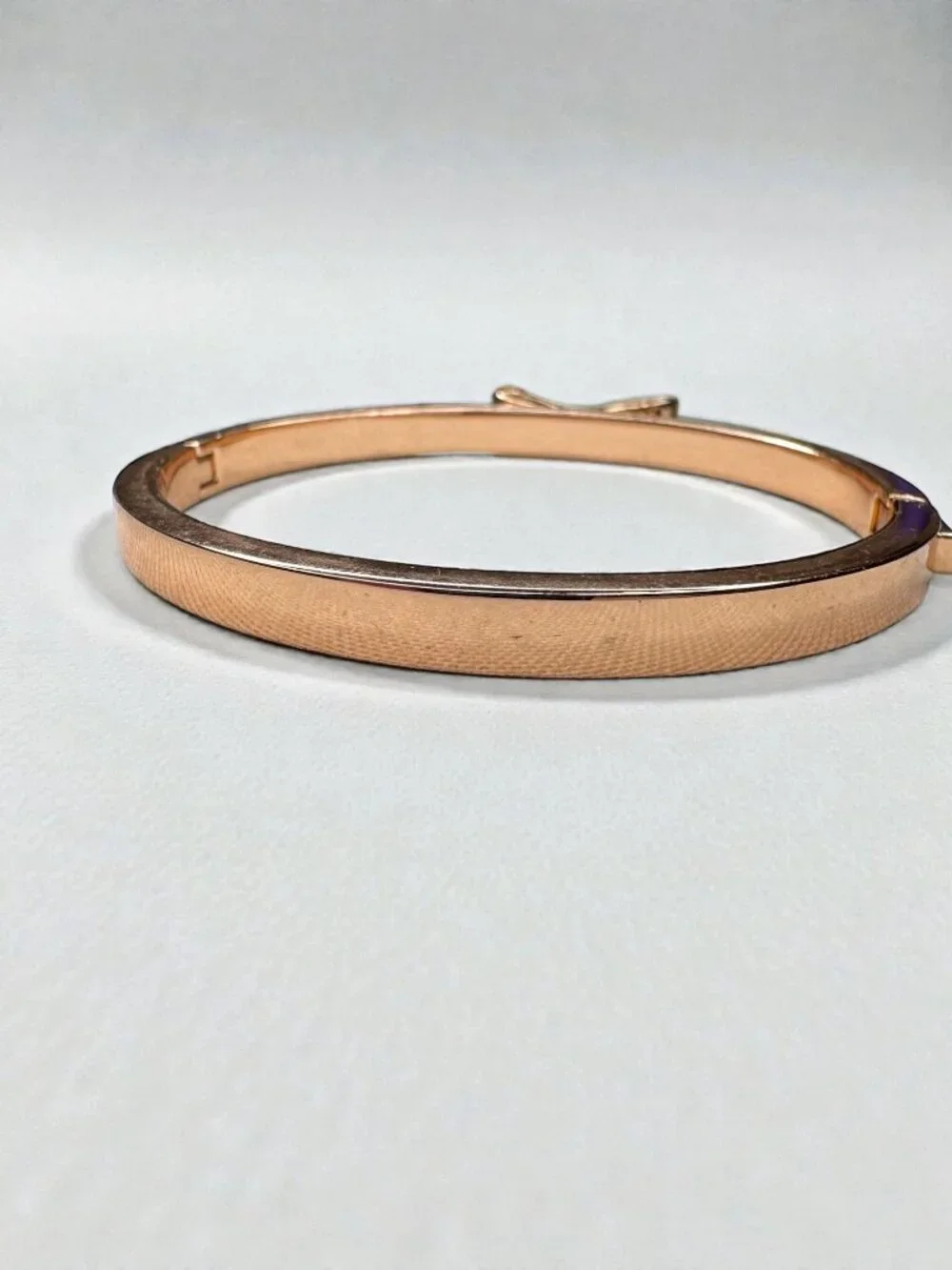 Kate Spade New York Crystal Ready Set Bow Rose Gold Tone Bangle Bracelet - Picture 9 of 13